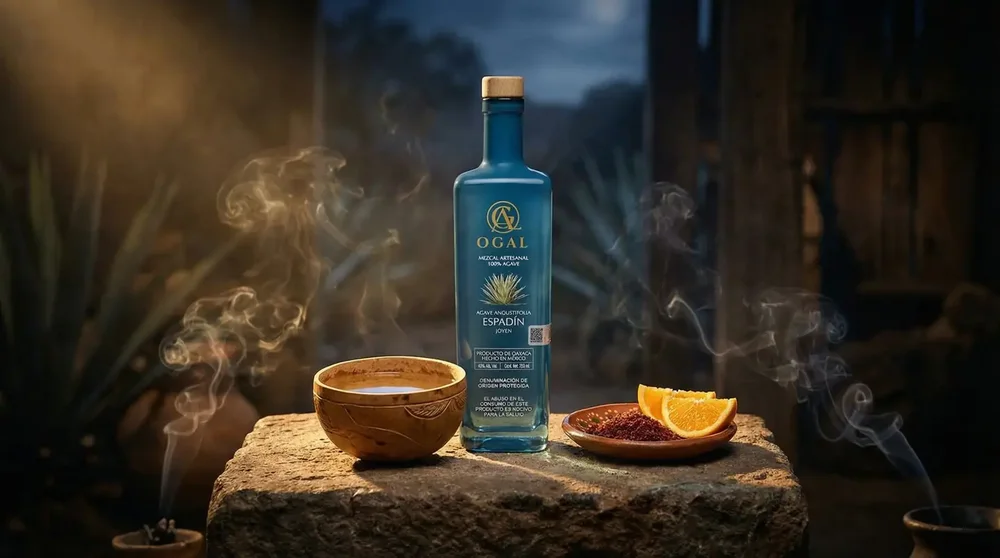 Campo de agave panorámico — Oaxaca, México, producción OGAL